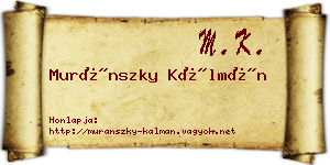 Muránszky Kálmán névjegykártya